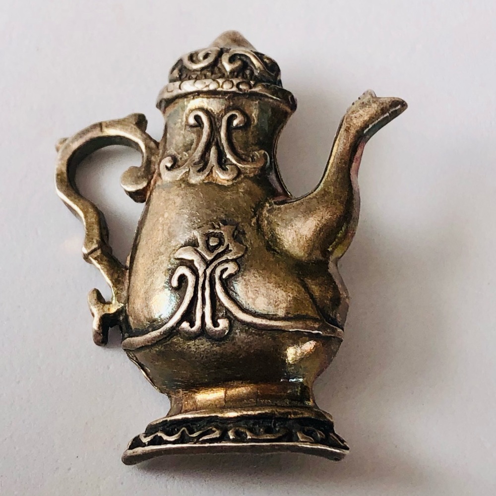 Vintage Sterling Silver Teapot Brooch 😊